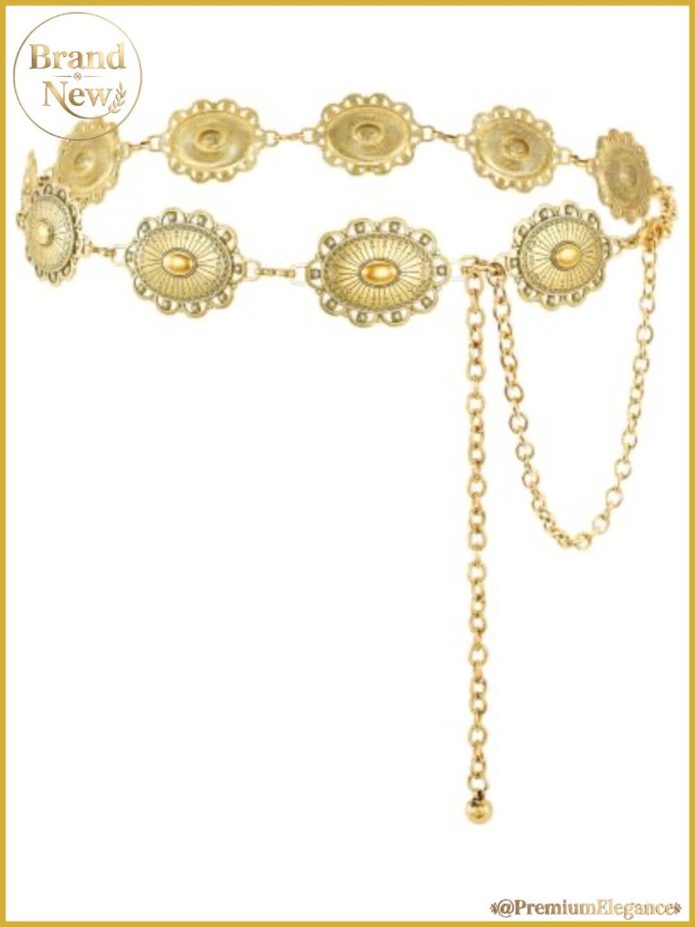 Women Western Concho Belt Cowgirl Boho Chain Belt Country Concert Metal